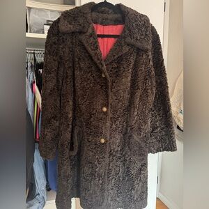 Vintage Brown Faux Fur Coat